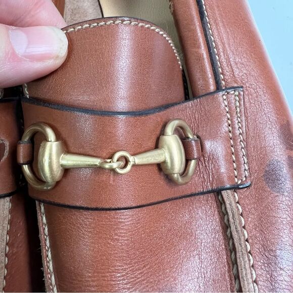 Gucci Tan Leather Horsebit Driving Loafers - Picture 10 of 12